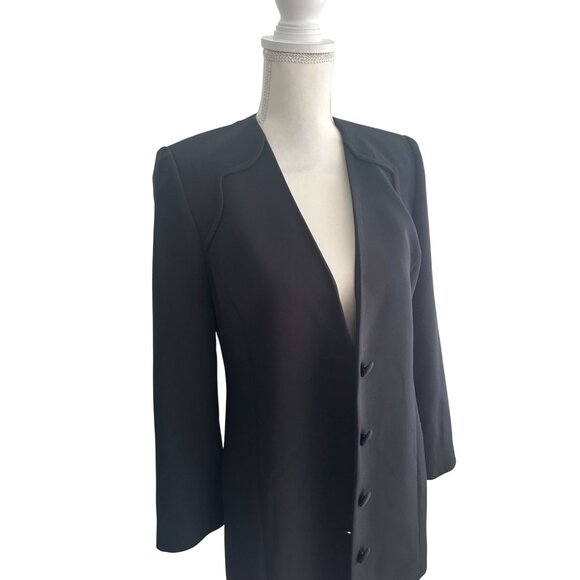 BLACK IRIS Women's Black Blazer Jacket Size 4 - Picture 6 of 7